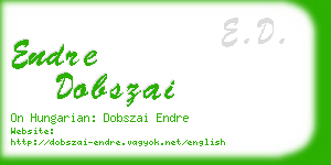 endre dobszai business card